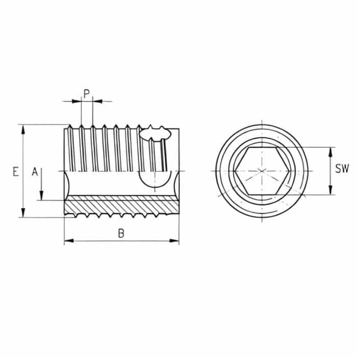 Ren Lắp Tự Khoét Ensat-SBI Ngắn (có lỗ lục giác) - Ảnh 2